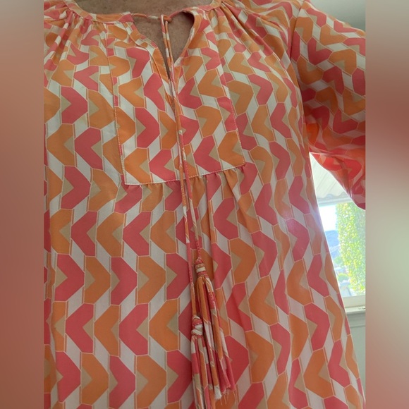 Tyler Böe SILK Chevron Patterned Blouse - Picture 4 of 12